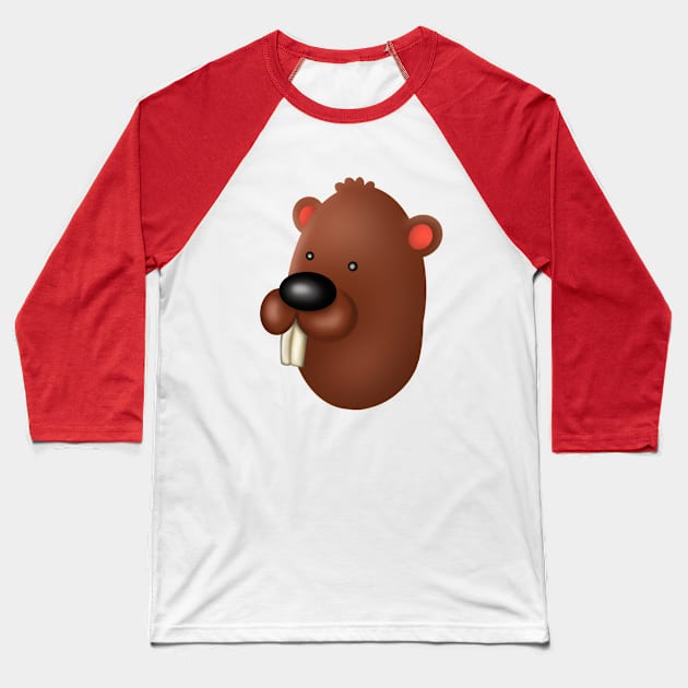 Goofy Beaver Baseball T-Shirt by Doggomuffin 